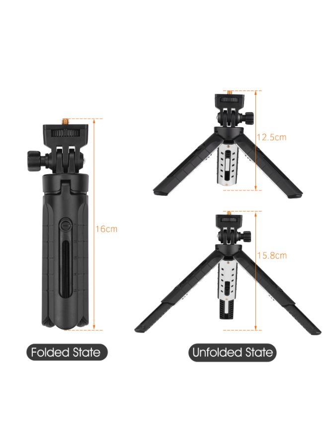 Mini Tabletop Tripod With 1/4 Inch Mounting Screw/5 Level Adjustable Black - Image 4