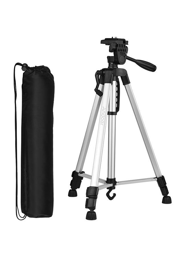 ANDOER Lightweight Photography Tripod Stand With Carry Bag/Phone Holder Silver/Black
