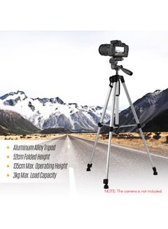 Lightweight Photography Tripod Stand With Carry Bag/Phone Holder Silver/Black - v1587054648/N37013291A_4