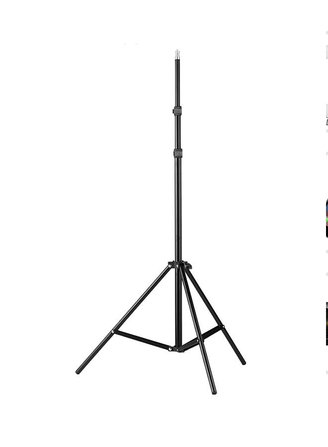 Aluminum Alloy Studio Photography Light Tripod Stand With Ball Head Cellphone Clamp Black - Image 1