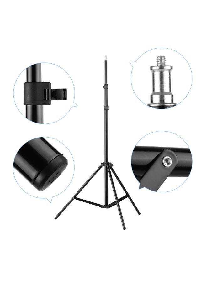 Aluminum Alloy Studio Photography Light Tripod Stand With Ball Head Cellphone Clamp Black - Image 2
