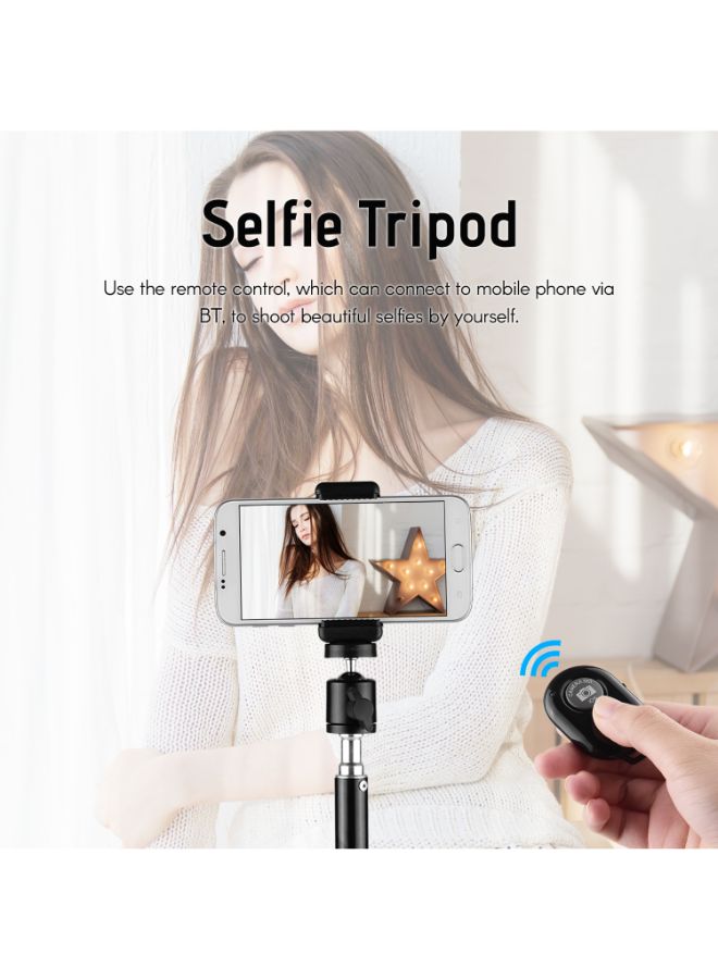 Aluminum Alloy Studio Photography Light Tripod Stand With Ball Head Cellphone Clamp Black - Image 2