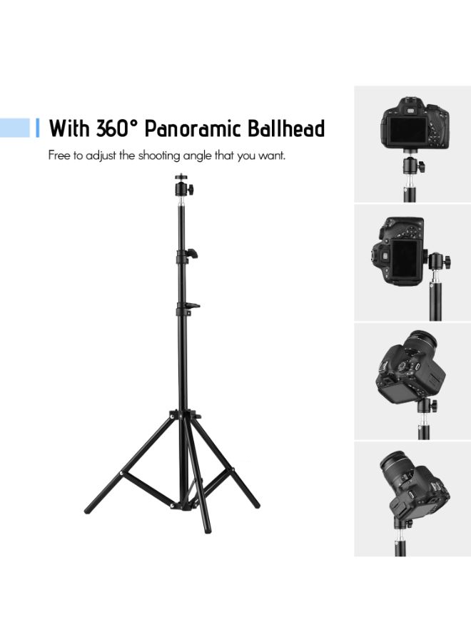 Aluminum Alloy Studio Photography Light Tripod Stand With Ball Head Cellphone Clamp Black - Image 4