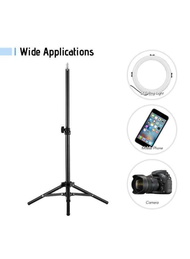 Aluminum Alloy Studio Photography Light Tripod Stand With Ball Head Cellphone Clamp Black - Image 3
