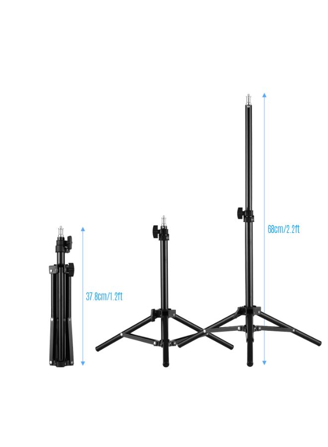 Aluminum Alloy Studio Photography Light Tripod Stand With Ball Head Cellphone Clamp Black - Image 4