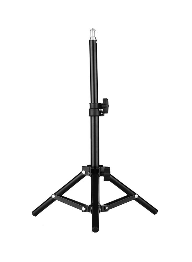 Aluminum Alloy Studio Photography Light Tripod Stand With Ball Head Cellphone Clamp Black - Image 1