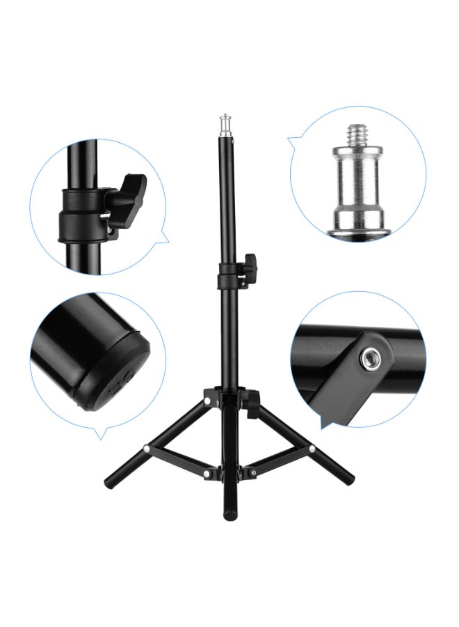 Aluminum Alloy Studio Photography Light Tripod Stand With Ball Head Cellphone Clamp Black - Image 3