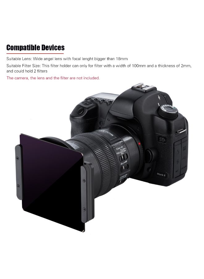 K&F Concept Metal Square Filter Holder With Adater Rings Black  - Image 3