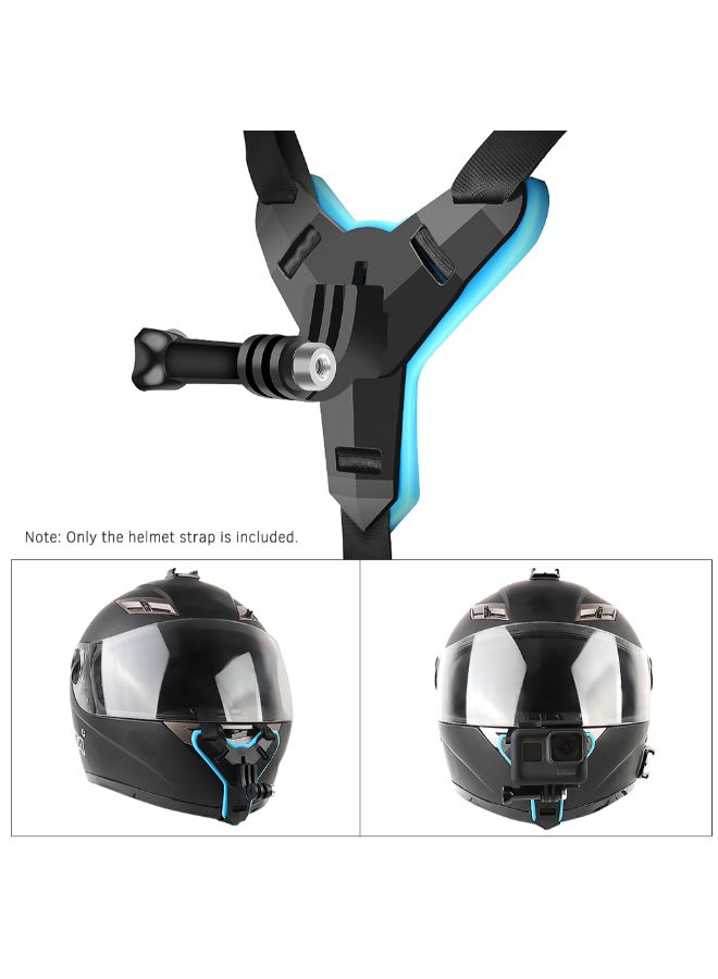 Full Face Helmet Chin Mount Motorcycle Helmet Strap Black  - Image 2