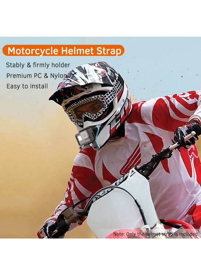 Full Face Helmet Chin Mount Motorcycle Helmet Strap Black  - Image 3