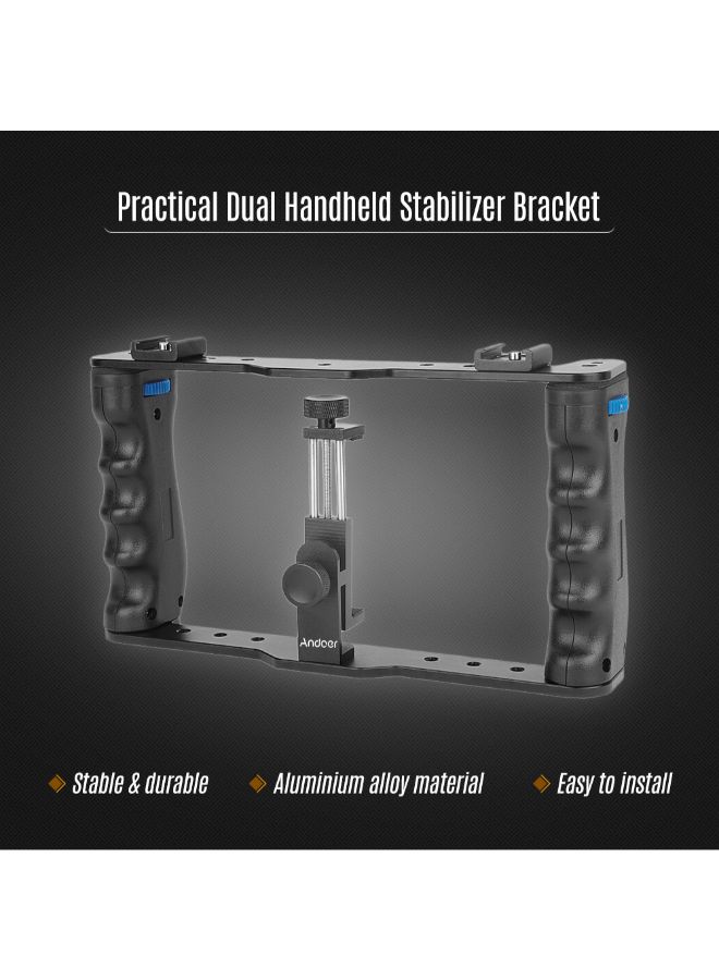 ANDOER Professional Dual Handheld Smartphone Photographic Bracket Black  - Image 3