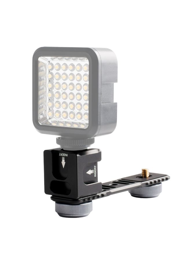 Aluminium Alloy Gimbal Extention Bar Bracket With 4-Cold Shoe Mount Black  - Image 3
