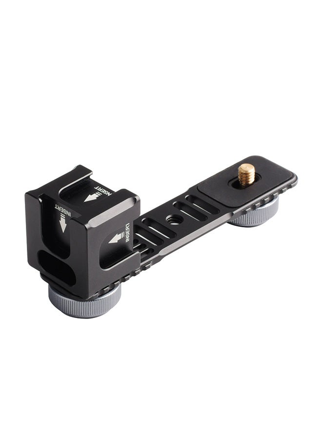 Aluminium Alloy Gimbal Extention Bar Bracket With 4-Cold Shoe Mount Black  - Image 1
