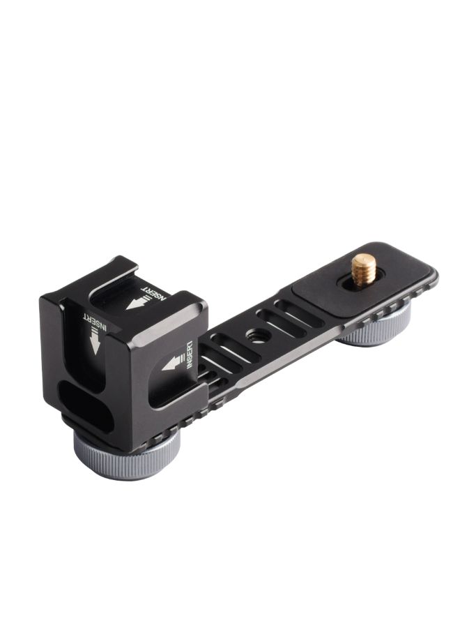 Aluminium Alloy Gimbal Extention Bar Bracket With 4-Cold Shoe Mount Black  - Image 4