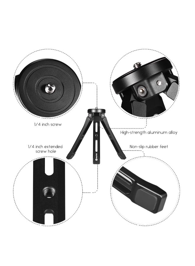 FeiyuTech Aluminum Alloy V4 Universal Tabletop Tripod  With Screw Hole Black  - Image 4