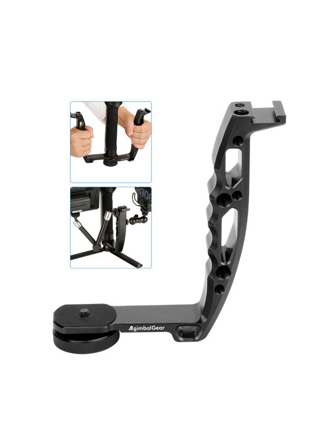 Aluminum Alloy Gimbal L Bracket With Screw Mount Black  - Image 3