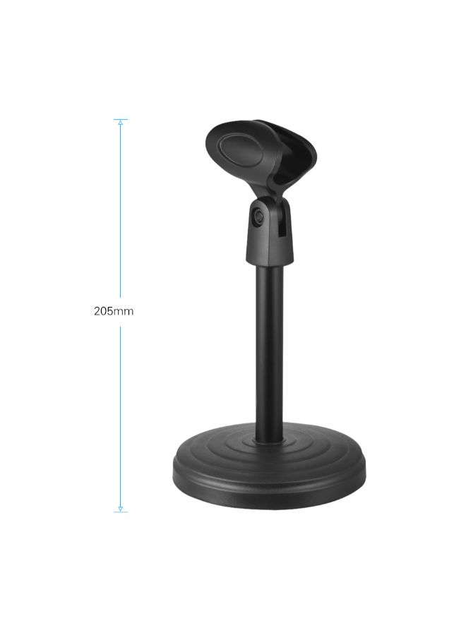Generic - Portable Fixed Desk Microphone Stand Mic Holder With Clip DD3338 Black - Image 1