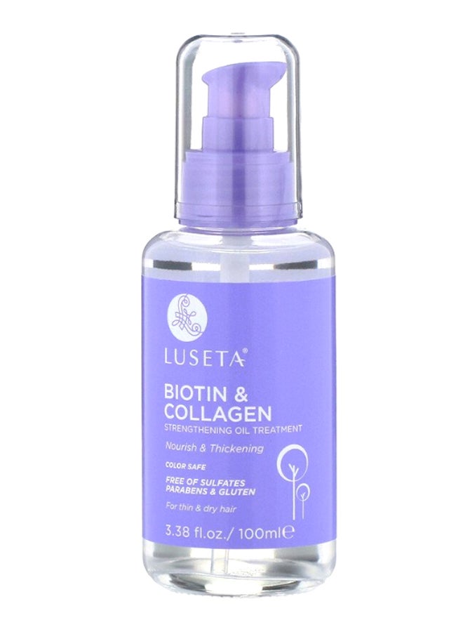 Luseta Nourish And Thickening Strengthening Oil Biotin Collagen Clear 100ml  - Image 1