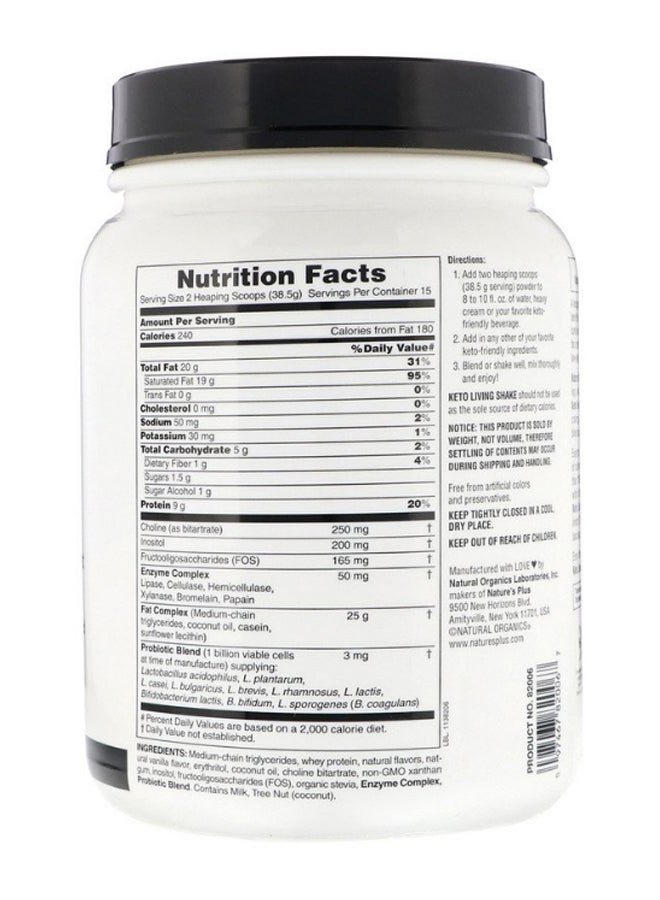 Natures Plus - Vanilla Flavour LCHF Shake Keto Living Protein Powder - Image 1