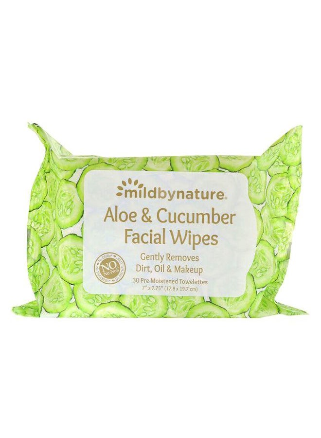 mild by Nature 30-Piece Biodegradable Aloe And Cucumber Facial Wipes Set 7 x 7.75inch - Image 1