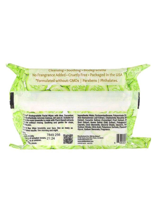 mild by Nature 30-Piece Biodegradable Aloe And Cucumber Facial Wipes Set 7 x 7.75inch - Image 2