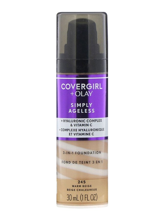 كفر جيرل 3-In-1 Olay Simply Ageless Foundation 245 Warm Beige  - Image 1