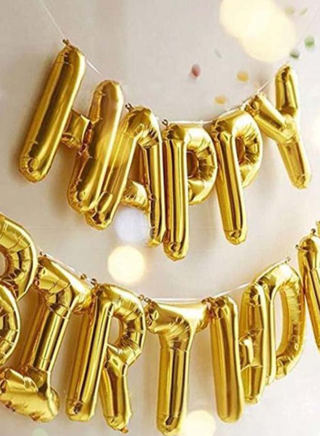Happy Birthday Letters Foil Banner Balloons 16inch - Image 2