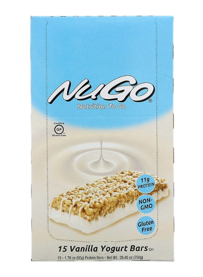NuGo Pack Of 15 Vanilla Yogurt Flavour Nutrition To Go Bar - Image 2