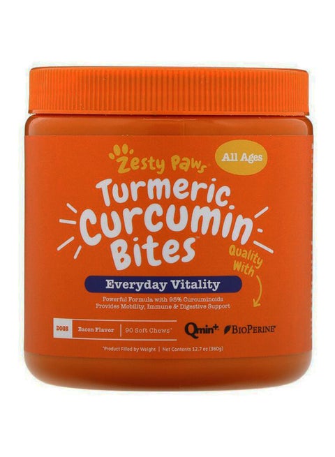 Turmeric Curcumin Bites for Dogs - 90 Soft Chews Brown