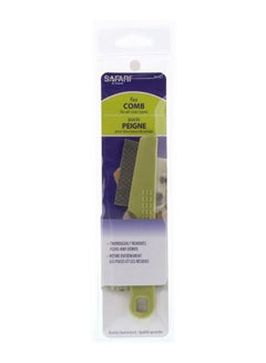 Safari Easy-Grip Handle Flea Comb Green/Silver 26.9cm 