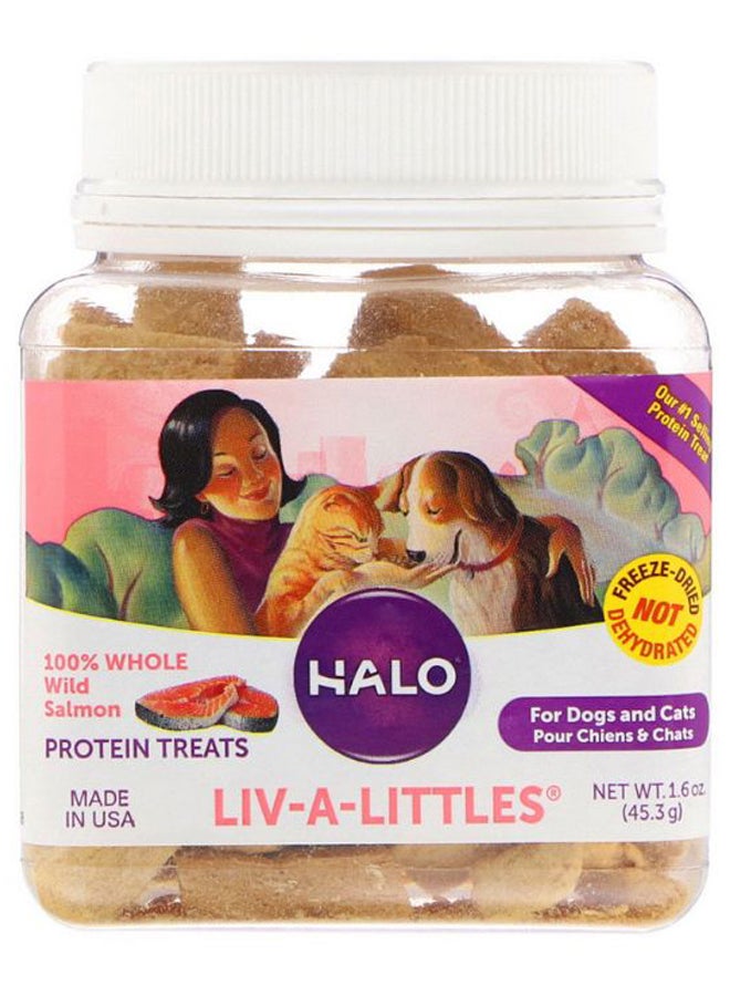 هالو مكافآت ليف أيه ليتلز غنية بالبروتين من سمكة سلمون برية كاملة