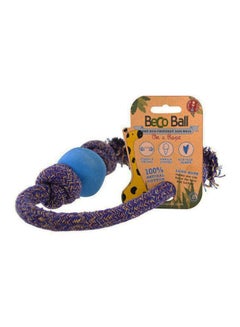 Beco Pets Eco-Friendly Ball On A Rope Toy Blue/Yellow S  - Image 2