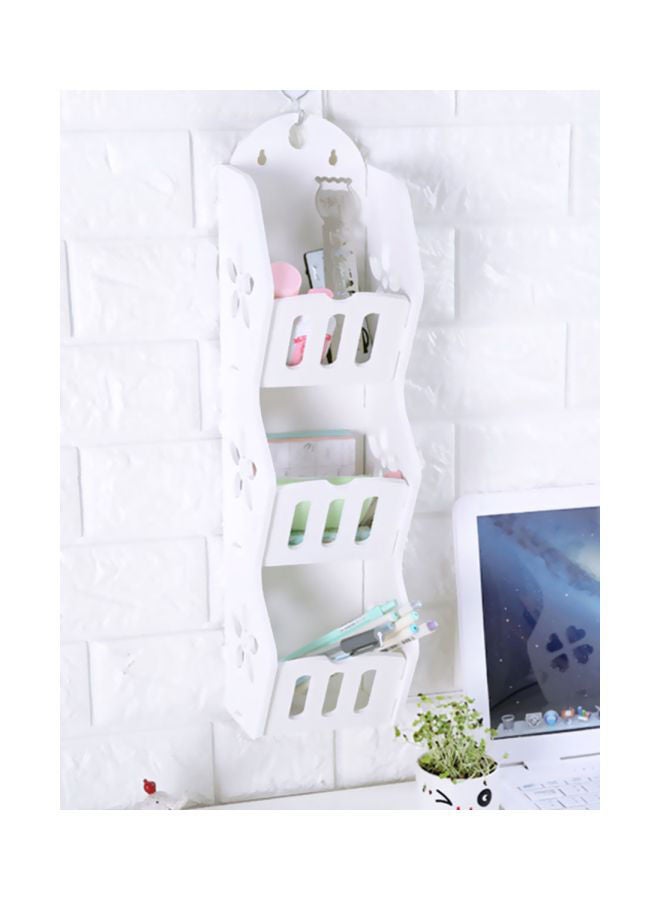 3-Tier Qiangtie Bathroom Storage Rack White 45x15x11cm - Image 1