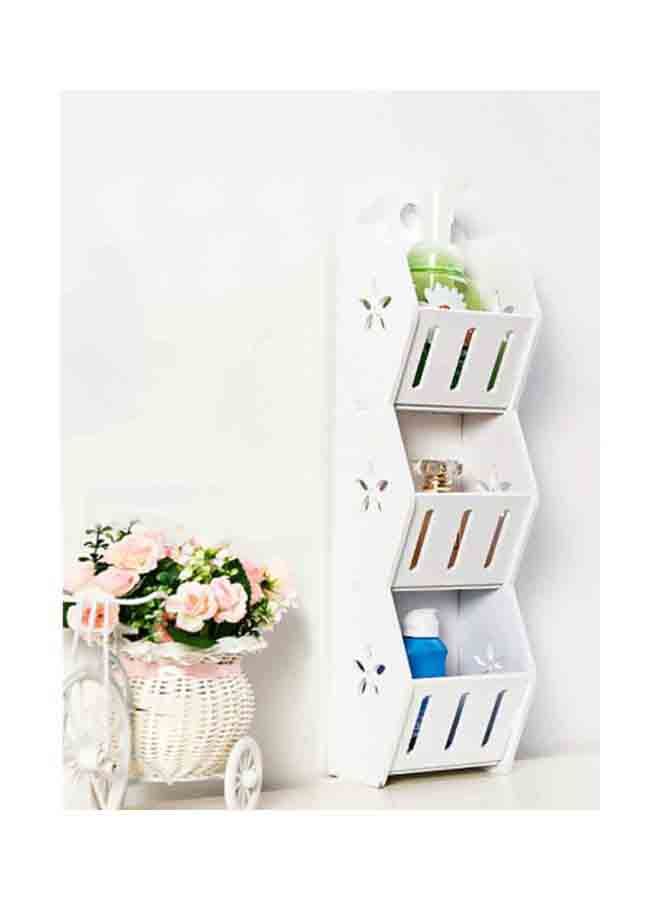 3-Tier Qiangtie Bathroom Storage Rack White 45x15x11cm - Image 2