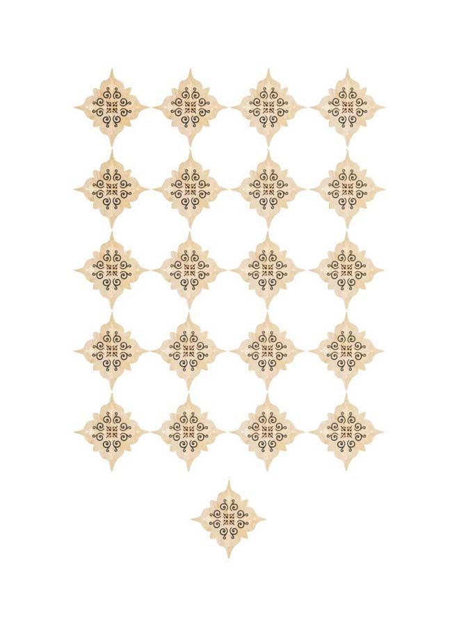 Pack Of 21 Qiangtie Wall Stickers Set Beige/Brown 8x8cm 