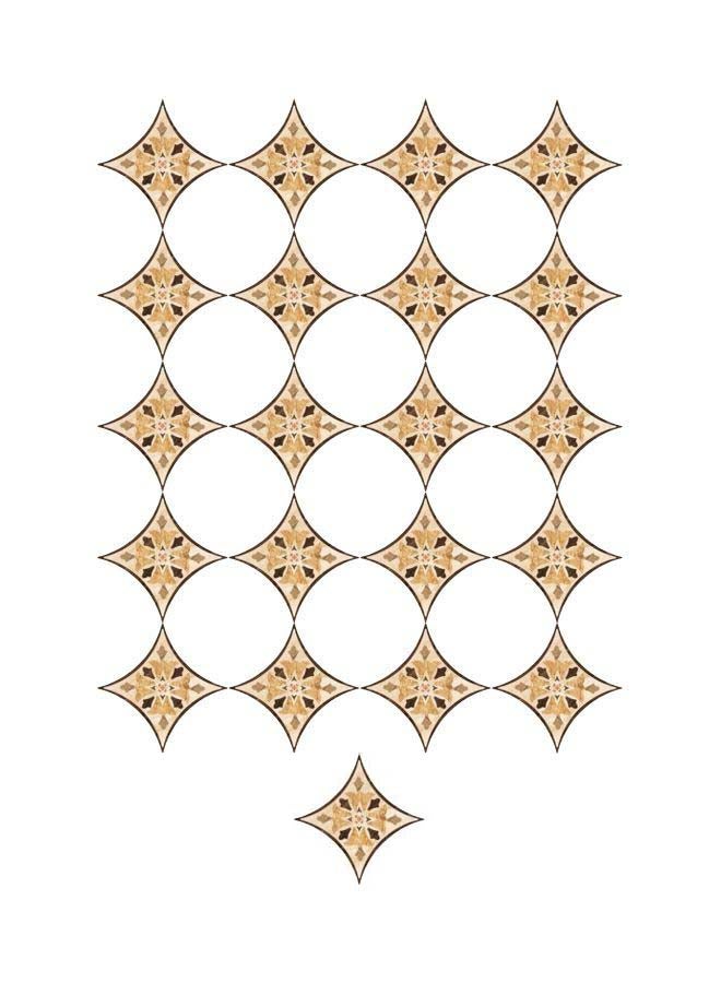 21-Piece Qiangtie Self Adhesive Tile Sticker Set Beige/Brown 8x8cm 