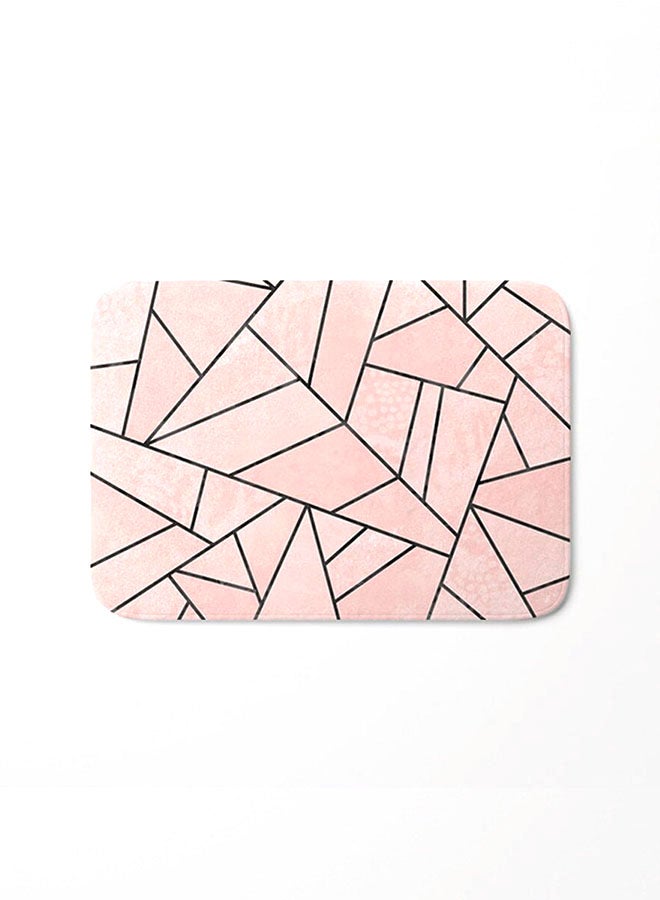 Generic Geometric Pattern Anti-Skid Doormat Pink/Black 40 x 60cm 