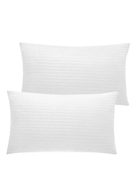 Rahalife Striped Pillow, Set Of 2 Cotton White 48x74cm