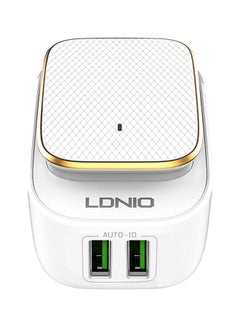 إل دينو شاحن USB بإضاءة LED يعمل باللمس أبيض/ذهبي  - Image 1