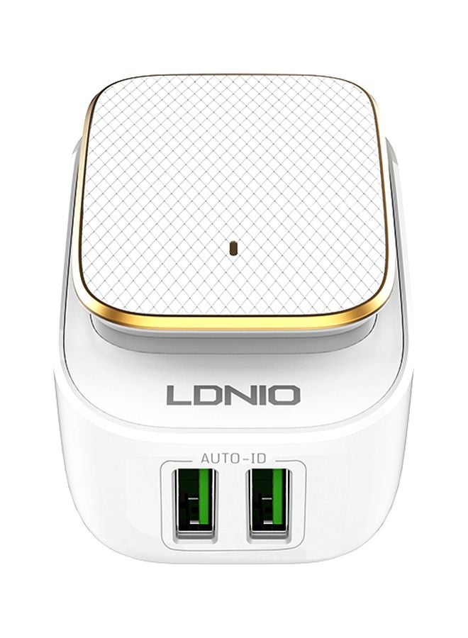 LDNIO LED Touch USB Charger White/Gold - Image 1