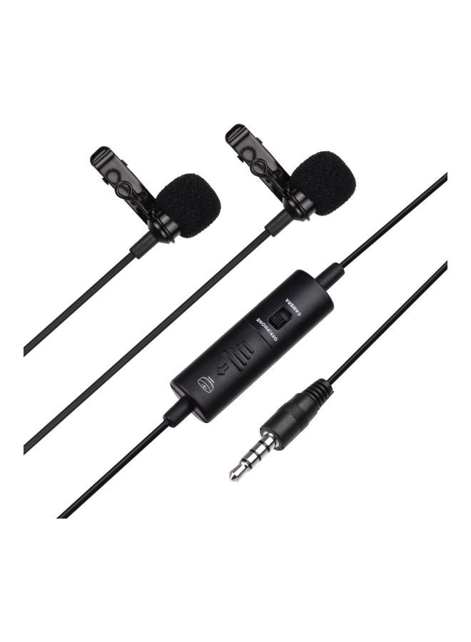 ACEMIC EM2 Omni-Directional Dual Head Condenser Lavalier Microphone 1D8239 Black - Image 2