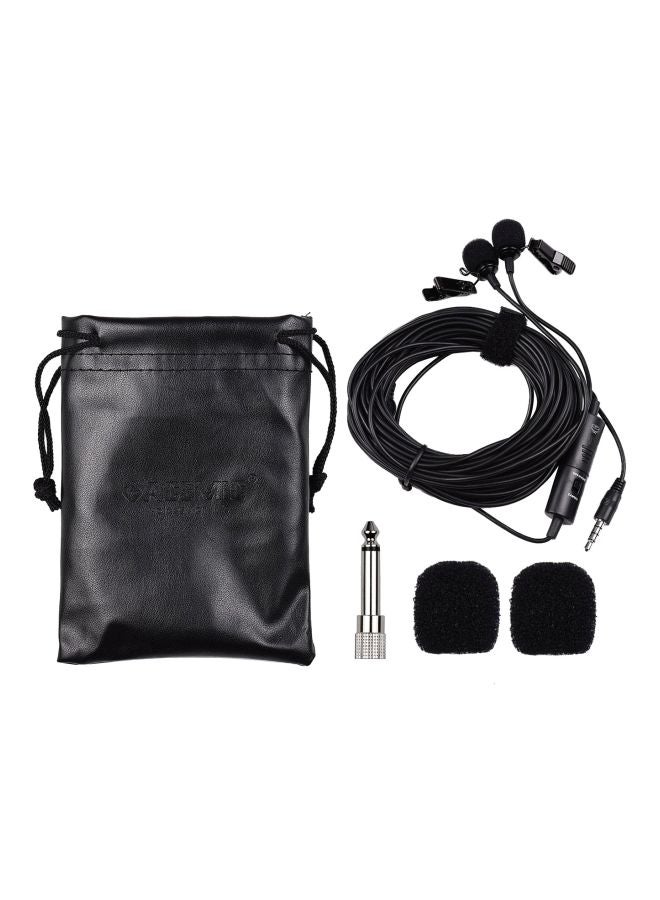 ACEMIC EM2 Omni-Directional Dual Head Condenser Lavalier Microphone 1D8239 Black - Image 1