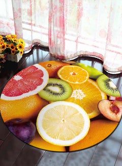 Fruit Pattern Living Room Floor Mat Multicolour 100 x 100cm