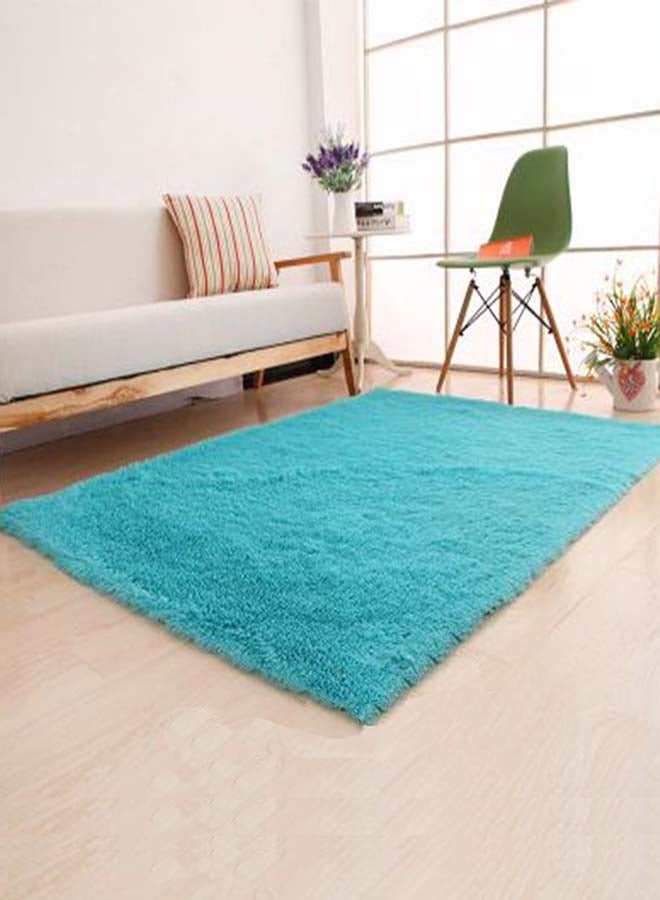 Fluffy Design Comfortable Floor Mat Blue 80 x 120cm