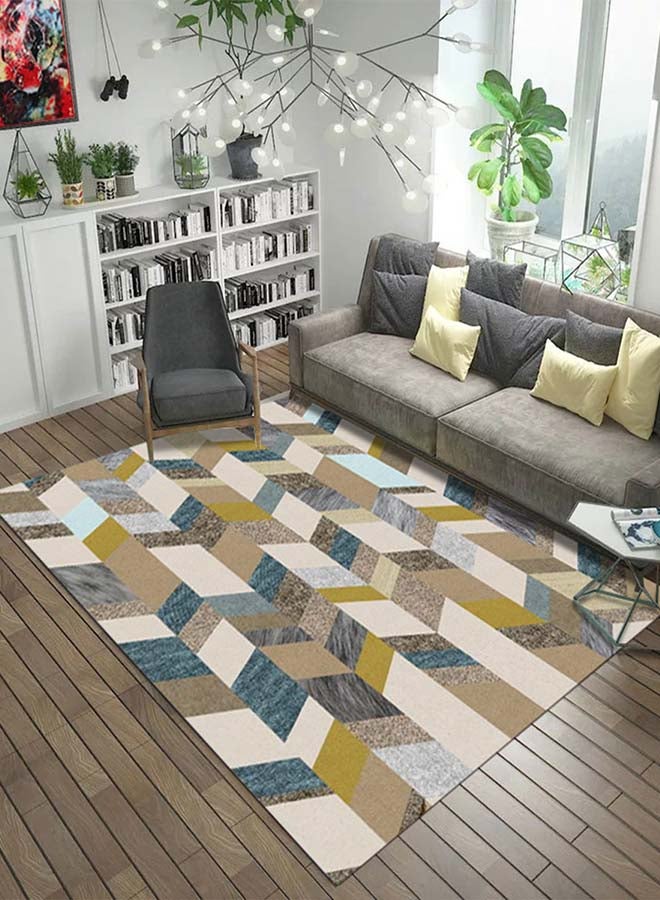Generic - Geometric Pattern Living Room Mat Multicolour 50 x 80cm - Image 1