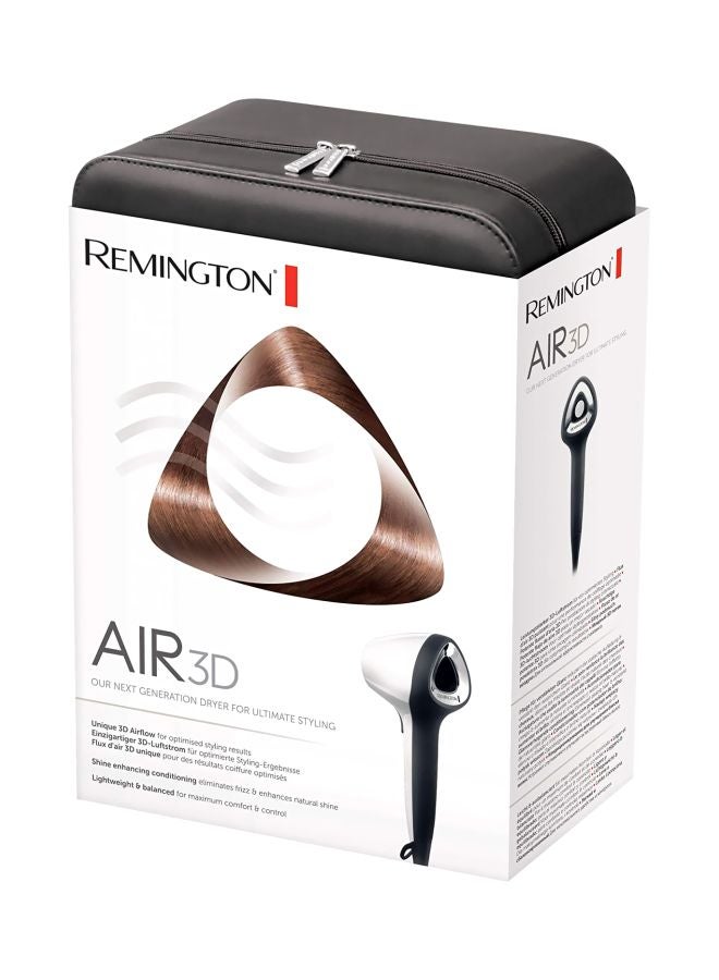 REMINGTON - Air3D Hair Dryer Black/White - Image 1