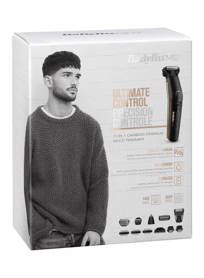 babyliss Carbon Titanium Multi Trimmer Kit Advanced Carbon Titanium Blade For Long-Lasting Cordless Multi Trimmer And 70 Minute Run Time 8 Hour Full Charge With Waterproof Design - MT860SDE, Black Black