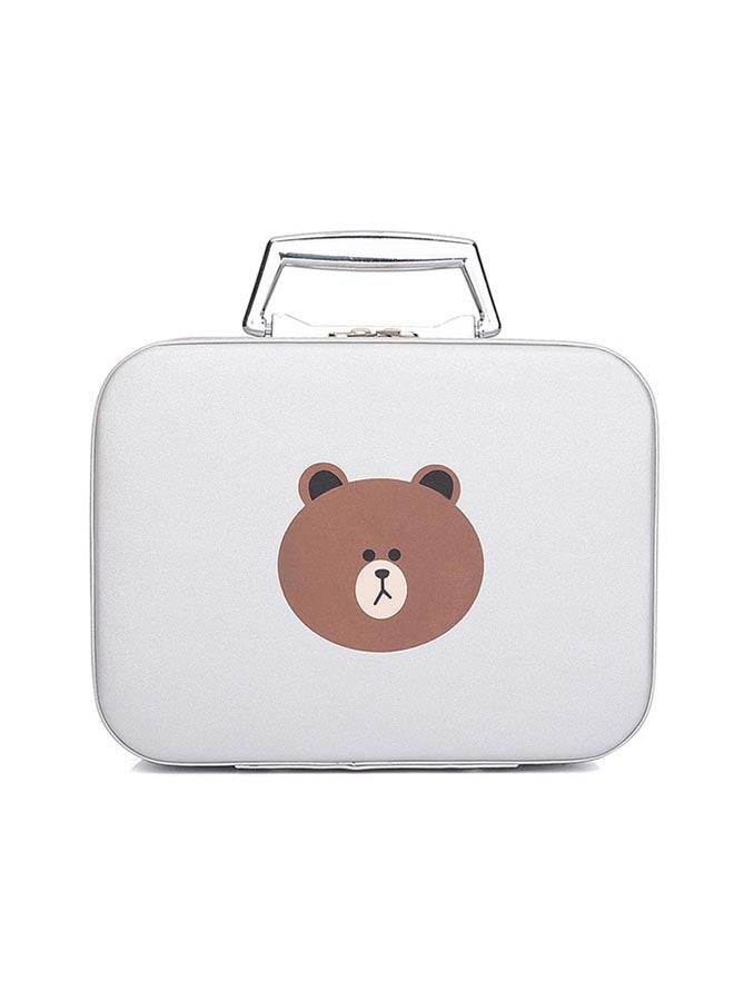 حقيبة يد صغيرة كاجوال بسعة كبيرة مزينة بطبعة فضي