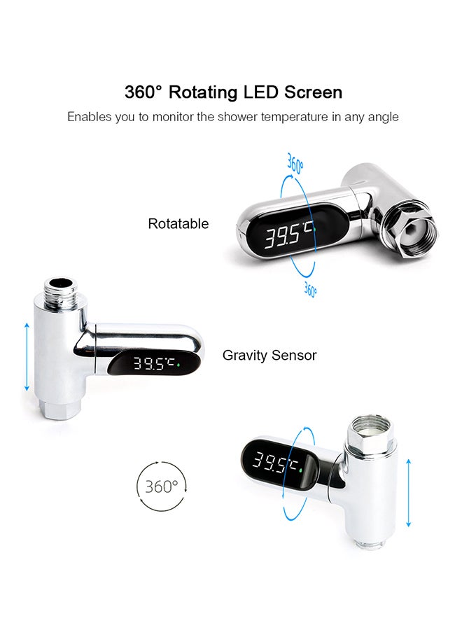 Generic - LED Digital Shower Temperature Display HC-1 Silver - Image 1