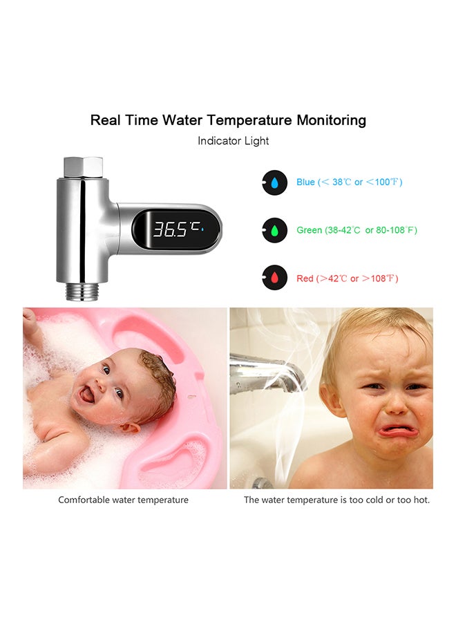 Generic - LED Digital Shower Temperature Display HC-1 Silver - Image 1